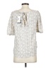 Angels 100% Rayon Ivory Short Sleeve Blouse Size S - photo 2