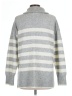Adrianna Papell Stripes Gray Turtleneck Sweater Size L - photo 2