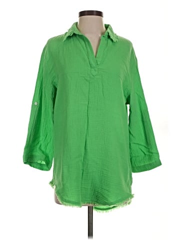 Pure Amici 3/4 Sleeve Button-Down Shirt (view 1)