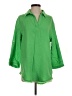 Pure Amici 100% Cotton Green 3/4 Sleeve Button-Down Shirt Size S - photo 1