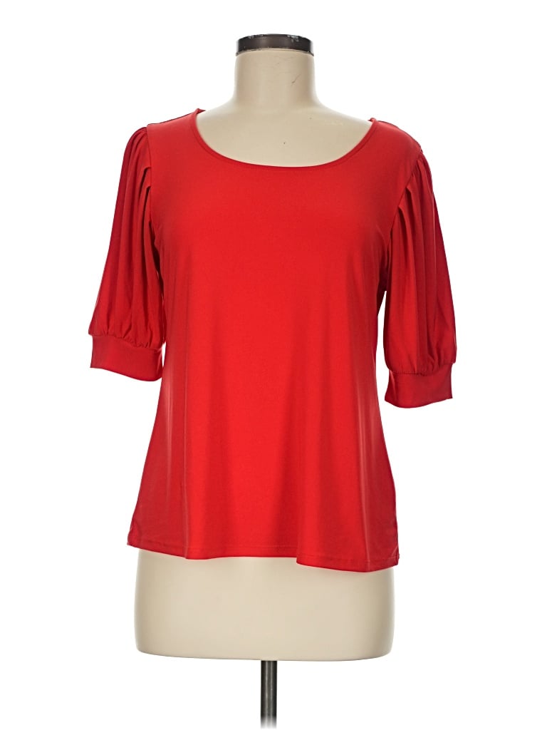 Pre-owned Cece Short Sleeve Top Red Scoop Neck Tops