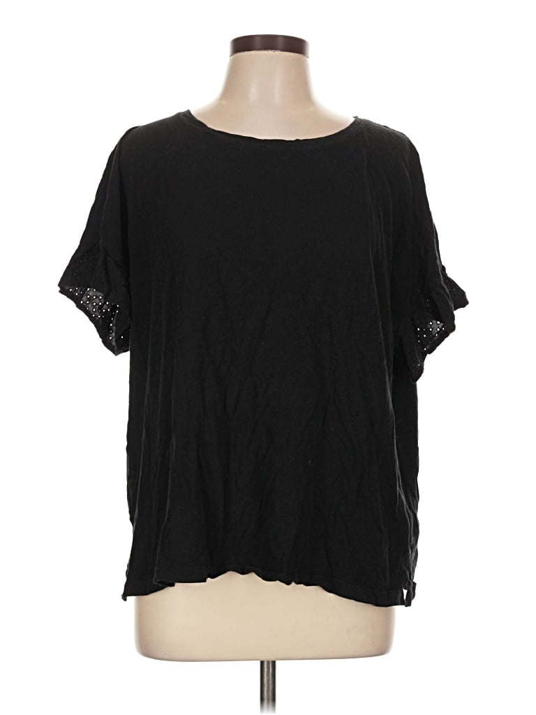 Pre-owned Old Navy Short Sleeve Top Black Crew Neck Tops
