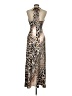 Avec Les Filles 100% Polyester Animal Print Leopard Print Brown Cocktail Dress Size 8 - photo 2