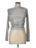 Zara 100% Polyester Metallic Silver Long Sleeve Top Size L - photo 1