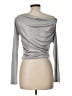 Zara 100% Polyester Metallic Silver Long Sleeve Top Size L - photo 2