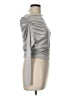 Zara 100% Polyester Metallic Silver Long Sleeve Top Size L - photo 4