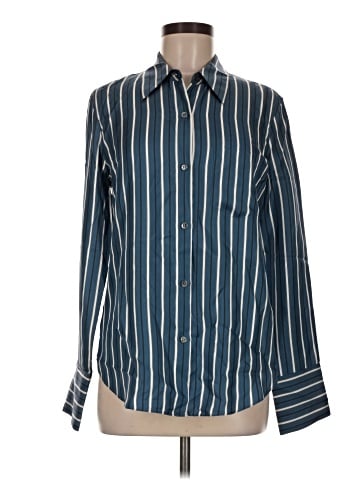 Theory Long Sleeve Silk Top (view 1)