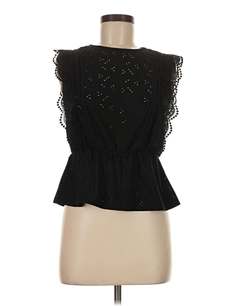 Pre-owned Iris Sleeveless Blouse In Black