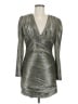 BCBGMAXAZRIA Metallic Silver Cocktail Dress Size M - photo 1