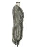 BCBGMAXAZRIA Metallic Silver Cocktail Dress Size M - photo 4