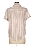 Blu Pepper Stripes Tan Short Sleeve Blouse Size L - photo 2