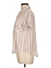 Blu Pepper Stripes Tan Short Sleeve Blouse Size L - photo 5