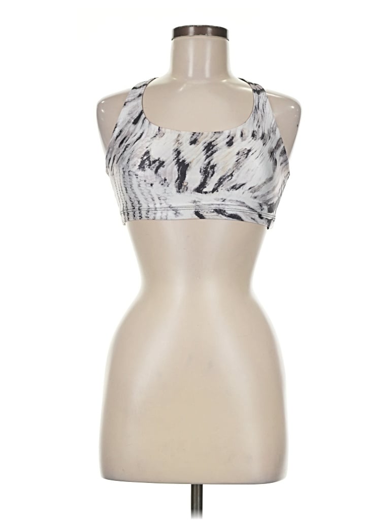 Pre-owned Onzie Tank Top Silver Halter Neckline Tops