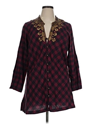 Soft Surroundings 3/4 Sleeve Button-Down Shirt (view 1)