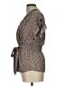 Max Studio 100% Polyester Animal Print Argyle Aztec Or Tribal Print Checkered-gingham Chevron-herringbone Damask Fair Isle Brown Short Sleeve Blouse Size L - photo 5