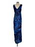 Charlie Jade 100% Polyester Graphic Blue Cocktail Dress Size S - photo 2