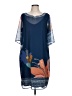 Soft Surroundings 100% Polyester Graphic Blue Casual Dress Size L - photo 1