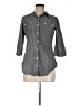 Derek Heart Stripes Gray 3/4 Sleeve Button-Down Shirt Size M - photo 1