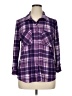 By Design 100% Polyester Plaid Purple 3/4 Sleeve Blouse Size XL - photo 1