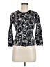 Garnet Hill 100% Merino Floral Black Wool Sweater Size M - photo 1