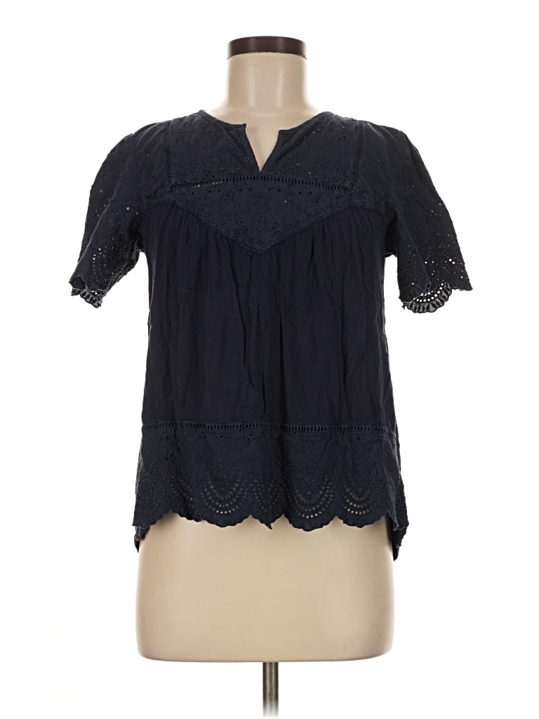 Pre-owned Knox Rose Short Sleeve Blouse In Blue