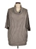 Laila Jayde Houndstooth Gray 3/4 Sleeve Button-Down Shirt Size L - photo 1