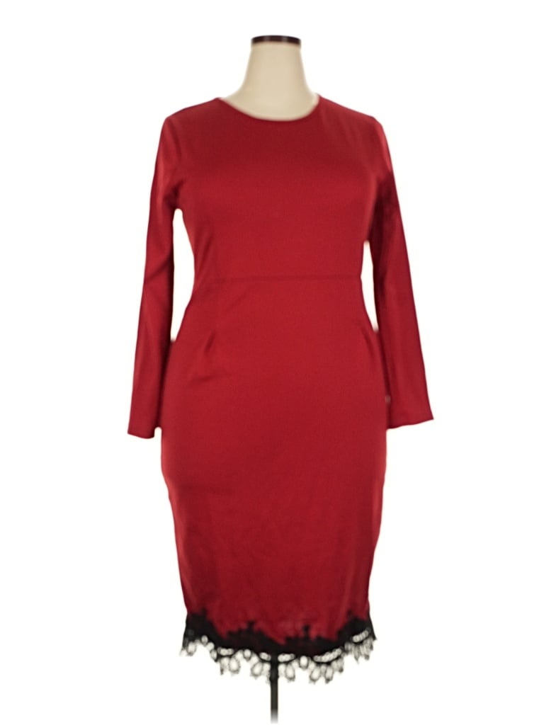 Pre-owned Unbranded Cocktail Dress In Burgundy