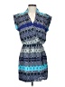 Collective Concepts 100% Polyester Print Blue Casual Dress Size S - photo 1