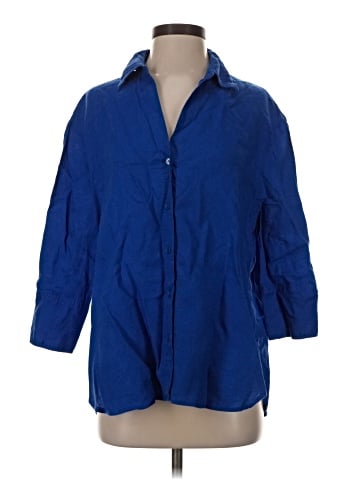 Zara 3/4 Sleeve Button-Down Shirt (view 1)
