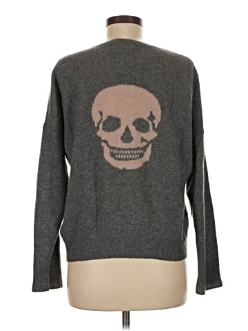 Skull Cashmere Pullover Sweater (view 2)
