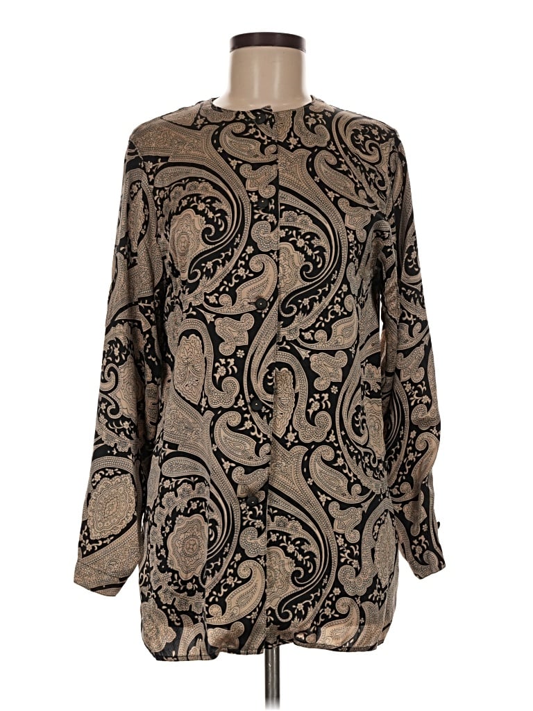 Pre-owned Max Mara Long Sleeve Blouse In Brown
