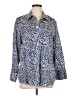 Foxcroft Animal Print Blue Long Sleeve Button-Down Shirt Size L (estimated) - photo 1