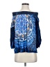 Desigual 100% Viscose Aztec Or Tribal Print Blue 3/4 Sleeve Blouse Size XS - photo 1