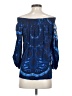 Desigual 100% Viscose Aztec Or Tribal Print Blue 3/4 Sleeve Blouse Size XS - photo 2