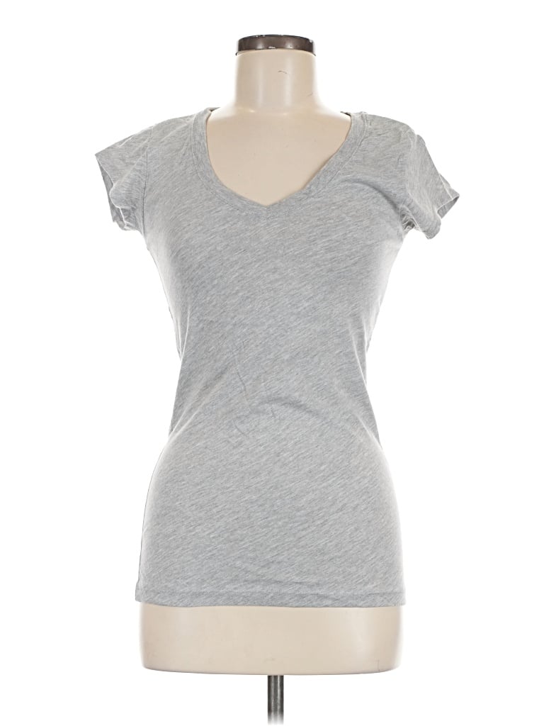 Pre-owned Primary Short Sleeve Top Gray Sweetheart Neckline Tops