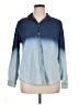 Old Navy 100% Cotton Color Block Blue Long Sleeve Button-Down Shirt Size XL - photo 1