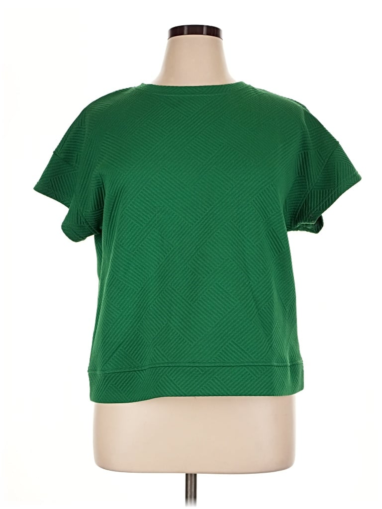 Pre-owned Dokotoo Short Sleeve Top Green Crew Neck Tops