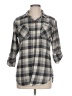 Sandra Plaid Gray 3/4 Sleeve Blouse Size L - photo 1