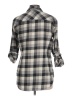 Sandra Plaid Gray 3/4 Sleeve Blouse Size L - photo 2