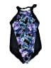 Lands' End Tropical Black One Piece Swimsuit Size 10 - photo 1