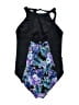 Lands' End Tropical Black One Piece Swimsuit Size 10 - photo 2