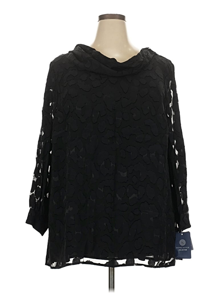 Doncaster Collection Long Sleeve Blouse In Black
