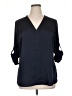 Express 100% Polyester Black 3/4 Sleeve Blouse Size XL - photo 1