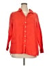 Sigrid Olsen 100% Linen Orange 3/4 Sleeve Button-Down Shirt Size 2X - photo 1