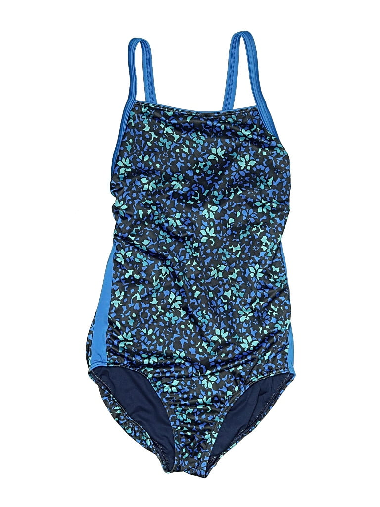 Pre-owned Lands' End One Piece Swimsuit In Blue