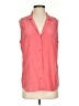 Equipment Polka Dots Red Sleeveless Button-Down Shirt Size S - photo 1