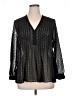 Max Studio 100% Polyester Black Long Sleeve Blouse Size XL Petite - photo 1