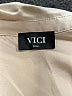 VICI 100% Polyester Solid Ivory Long Sleeve Blouse Size S - photo 7