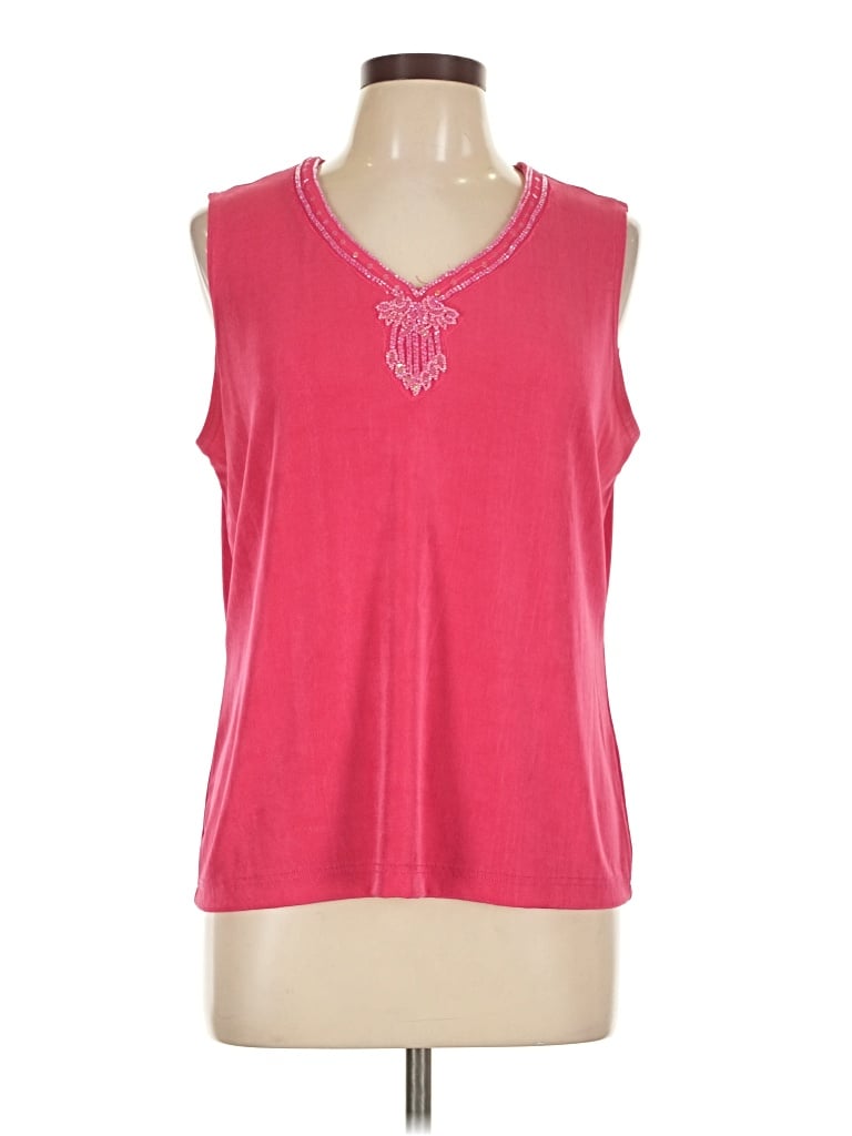 Pre-owned Coldwater Creek Sleeveless Top Pink V-neck Tops