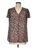Unbranded 100% Polyester Brown Short Sleeve Blouse Size M - photo 1